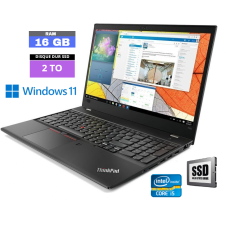LENOVO T580 - Core I5  - Windows 11 - SSD 2 To - Ram 16 Go - N°170417 - GRADE B