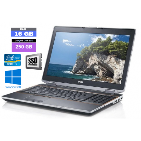 DELL LATITUDE E6530 - Core I5 - Windows 10 - 250 GO SSD - Ram 16 Go - N°170420 - GRADE B