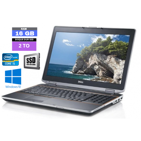DELL LATITUDE E6530 - Core I5 - Windows 10 - 2 TO SSD - Ram 16 Go - N°170422 - GRADE B