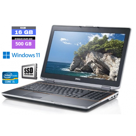 DELL LATITUDE E6530 - Core I5 - Windows 11 - 500 GO SSD - Ram 16 Go - N°170424 - GRADE B
