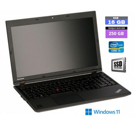 LENOVO THINKPAD L540 Intel Core I5 - Windows 11 - SSD 250 Go - Ram 16 Go - N°170431 - GRADE B