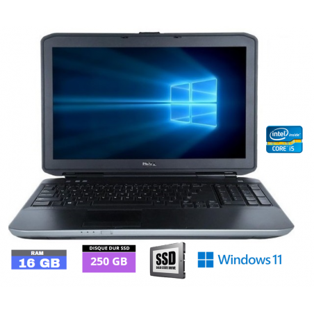 DELL LATITUDE E5530 - Windows 11 GRADE B - Core I5 - Ram 16 Go - SSD 250 Go - N°190404