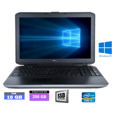 DELL LATITUDE E5530 - Windows 10 GRADE B - Core I5 - Ram 16 Go - SSD 250 Go - N°190408