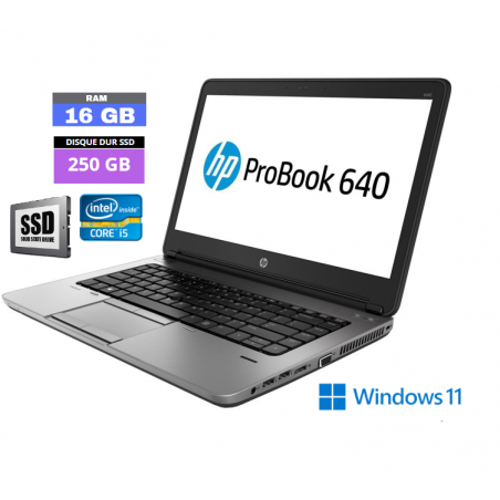 HP 640  G1 Core I5 - Sous Windows 11 - Ram 16 Go - SSD 250 Go - N° 200414 - GRADE B