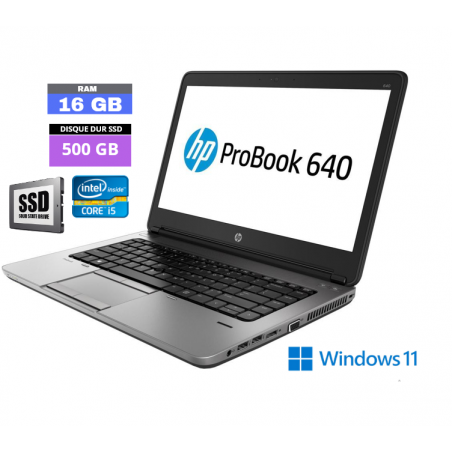 HP 640 G1 Core I5 - Sous Windows 11 - Ram 16 Go - SSD 500 Go - N° 200415 - GRADE B