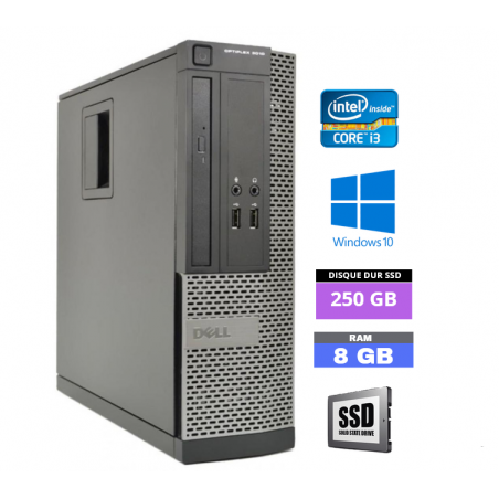 UC DELL OPTIPLEX 3010 SFF Windows 10 - Core I3 - Ram 8 Go - SSD 250 Go -N°200423 - GRADE B