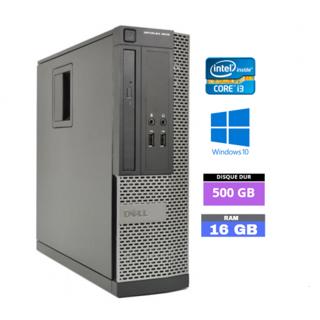 UC DELL OPTIPLEX 3010 SFF  Windows 10 - Core I3 - Ram 16 Go - HDD 500 Go -N°200431 - GRADE B