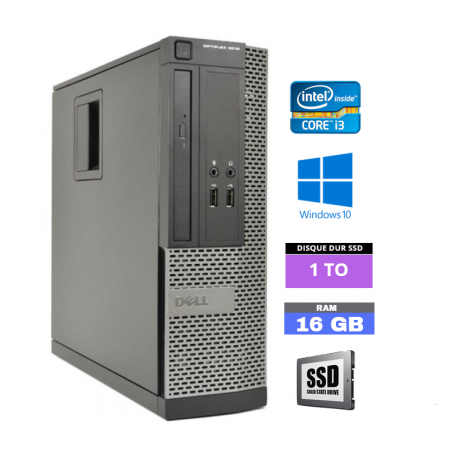 UC DELL OPTIPLEX 3010 SFF  Windows 10 - Core I3 - Ram 16 Go - SSD 1 To -N°200434 - GRADE B