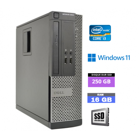 UC DELL OPTIPLEX 3010 SFF  Windows 11 - Core I3 - Ram 16 Go - SSD 250 Go -N°200436 - GRADE B