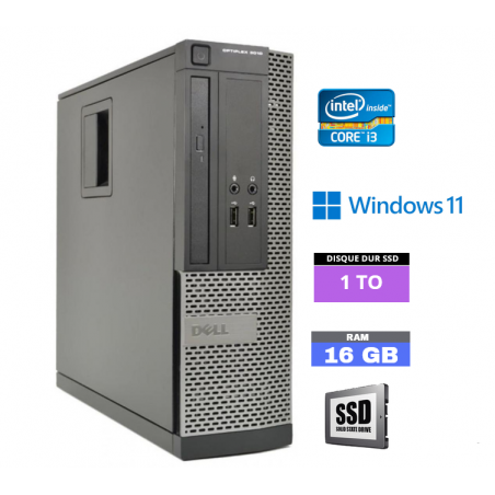 UC DELL OPTIPLEX 3010 SFF Windows 11 - Core I3 - Ram 16 Go - SSD 1 To -N°200438 - GRADE B