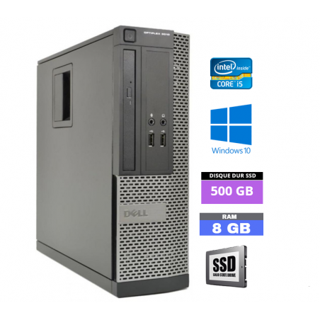 UC DELL OPTIPLEX 3010 SFF - Core I5 - Windows 10 - Ram 8 Go - SSD 500 Go -N°210404 - GRADE B