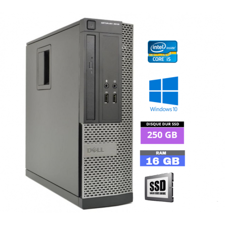 UC DELL OPTIPLEX 3010 SFF - Core I5 - Windows 10 - Ram 16 Go - SSD 250 Go -N°210412 - GRADE B