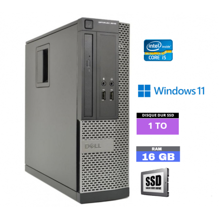 UC DELL OPTIPLEX 3010 SFF - Core I5 - Windows 11 - Ram 16 Go - SSD 1 To -N°210418 - GRADE B