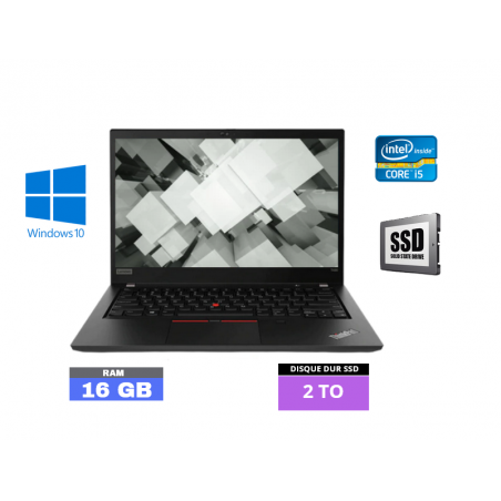 LENOVO T490 - GRADE B -  Core I5 - RAM 16 GO - SSD 2 TO - Windows 10 N°210438