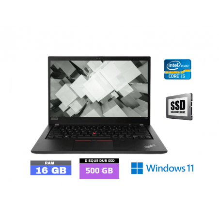 LENOVO T490 - GRADE B -  Core I5 - RAM 16 GO - SSD 500 GO - Windows 11 N°210440