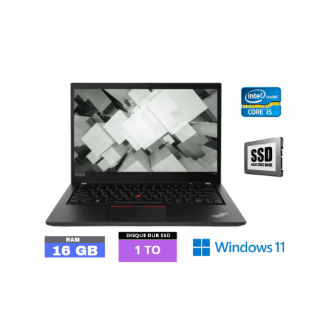 LENOVO T490 - GRADE B -  Core I5 - RAM 16 GO - SSD 1 TO - Windows 11 N°210441