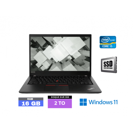 LENOVO T490 - GRADE B -  Core I5 - RAM 16 GO - SSD 2 TO - Windows 11 N°210442