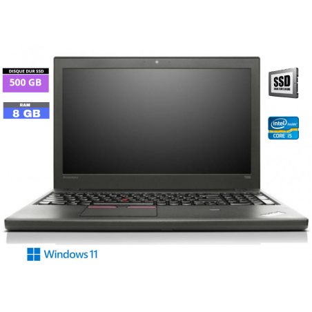 LENOVO T560 - Core I5 6EME GENERATION - WEBCAM - Windows 11 - SSD 500 Go - Ram 8 Go - N°240405 - GRADE B