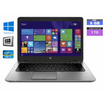 HP Elitebook 840 G3 - I5 6ème génération - 8Go RAM - Windows 10 - WEBCAM - SSD 1 TO - N°240427 - GRADE B