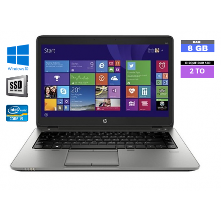 HP Elitebook 840 G3 - I5 6ème génération - 8Go RAM - Windows 10 - WEBCAM - SSD 2 TO - N°240428 - GRADE B