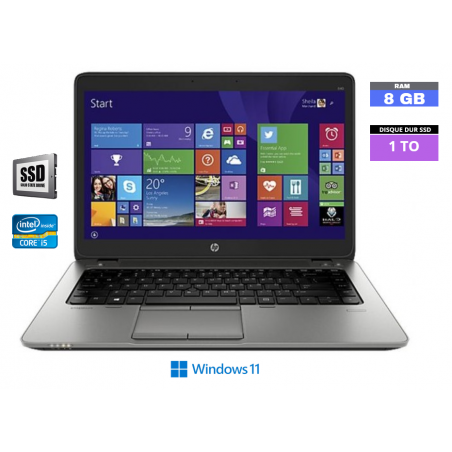 HP Elitebook 840 G3 - I5 6ème génération - 8Go RAM - Windows 11 - WEBCAM - SSD 1 TO - N°240431 - GRADE B