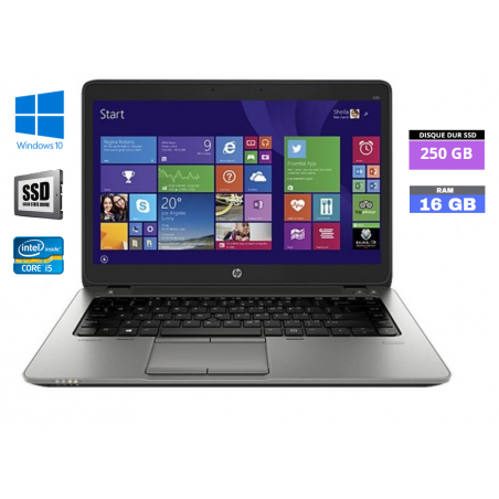 HP Elitebook 840 G3 - I5 6ème génération - 16Go RAM - Windows 10 - WEBCAM - SSD 250 GO - N°240433 - GRADE B