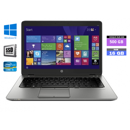 HP Elitebook 840 G3 - I5 6ème génération - 16Go RAM - Windows 10 - WEBCAM - SSD 500 GO - N°240434 - GRADE B