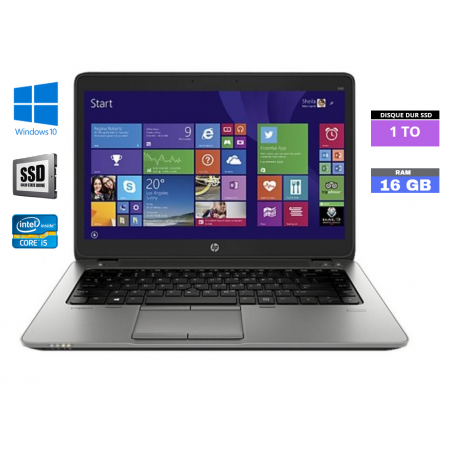 HP Elitebook 840 G3 - I5 6ème génération - 16Go RAM - Windows 10 - WEBCAM - SSD 1 TO - N°240435 - GRADE B