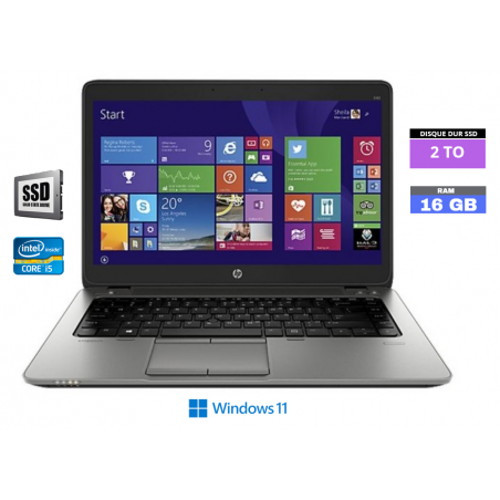 HP Elitebook 840 G3 - I5 6ème génération - 16Go RAM - Windows 11 - WEBCAM - SSD 2 TO - N°240440 - GRADE B