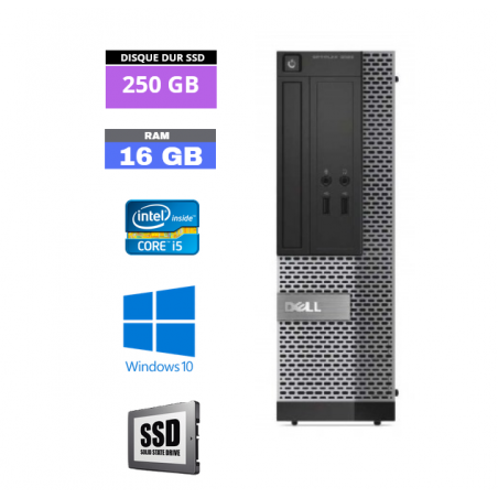 UC DELL OPTIPLEX 3020 SFF  Windows 10 - Ram 16 Go - SSD 250 Go - Core I5 4ème géné - N° 250401 - GRADE B