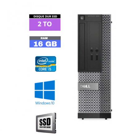 UC DELL OPTIPLEX 3020 SFF  Windows 10 - Ram 16 Go - SSD 2 To - Core I5 4ème géné - N° 250404 - GRADE B