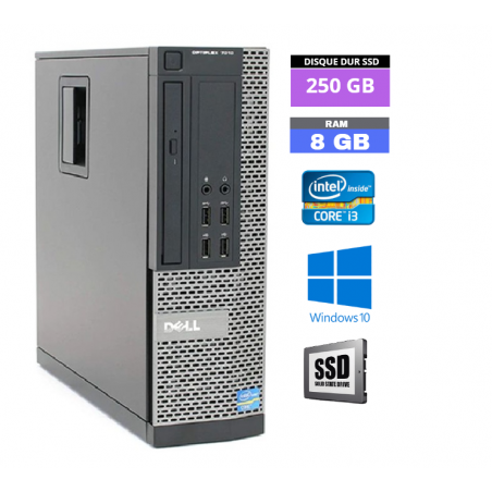 UC DELL OPTIPLEX 9010 SFF - Core I3 - Sous Windows 10 - Ram 8 Go - SSD 250 Go - N° 260402 - GRADE B