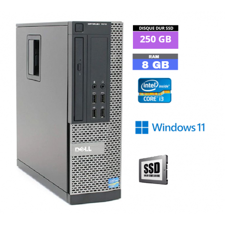 UC DELL OPTIPLEX 9010 SFF - Core I3 - Sous Windows 11 - Ram 8 Go - SSD 250 Go - N° 260406 - GRADE B