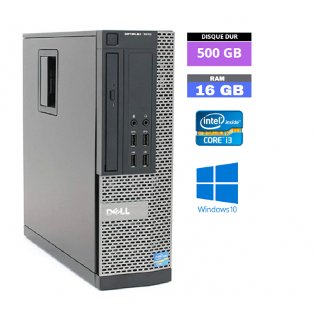 UC DELL OPTIPLEX 9010 SFF - Core I3 - Sous Windows 10 - Ram 16 Go - HDD 500 Go - N° 260410 - GRADE B