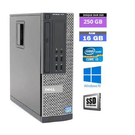 UC DELL OPTIPLEX 9010 SFF - Core I3 - Sous Windows 10 - Ram 16 Go - SSD 250 Go - N° 260411 - GRADE B