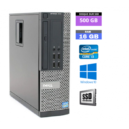UC DELL OPTIPLEX 9010 SFF - Core I3 - Sous Windows 10 - Ram 16 Go - SSD 500 Go - N° 260412 - GRADE B