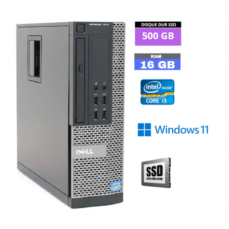 UC DELL OPTIPLEX 9010 SFF - Core I3 - Sous Windows 11 - Ram 16 Go - SSD 500 Go - N° 260416 - GRADE B