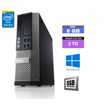 UC DELL 790 SFF - Intel Pentium G630 -  Windows 10 - SSD 2 To  - Ram 8 Go - N°260413 - GRADE B