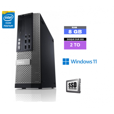 UC DELL 790 SFF - Intel Pentium G630 -  Windows 11 - SSD 2 To  - Ram 8 Go - N°260418 - GRADE B