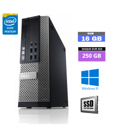UC DELL 790 SFF - Intel Pentium G630 -  Windows 10 - SSD 250 Go  - Ram 16 Go - N°260420 - GRADE B