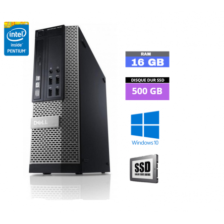 UC DELL 790 SFF - Intel Pentium G630 -  Windows 10 - SSD 500 Go  - Ram 16 Go - N°260421 - GRADE B