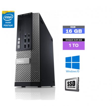 UC DELL 790 SFF - Intel Pentium G630 -  Windows 10 - SSD 1 To  - Ram 16 Go - N°260422 - GRADE B