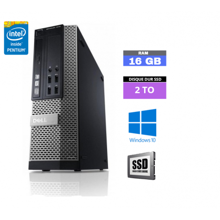 UC DELL 790 SFF - Intel Pentium G630 -  Windows 10 - SSD 2 To  - Ram 16 Go - N°260423 - GRADE B