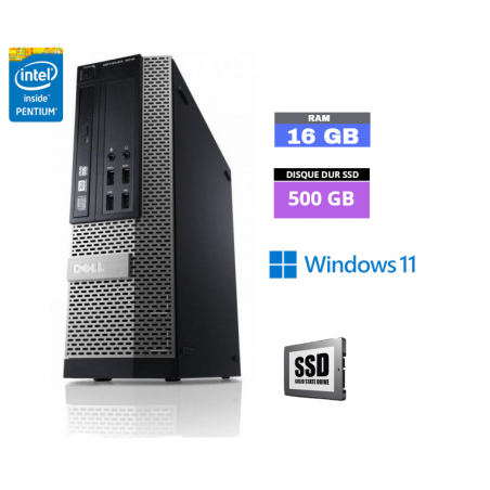 UC DELL 790 SFF - Intel Pentium G630 -  Windows 11 - SSD 500 Go  - Ram 16 Go - N°260426 - GRADE B