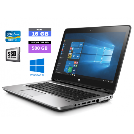 HP 640 G3 - Core I5 - Windows 10 - SSD 500 GO - Ram 16 GO N°260438 - GRADE B