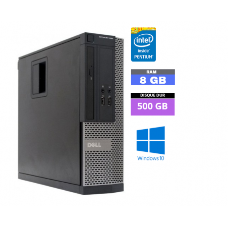 UC DELL OPTIPLEX 390 SFF PENTIUM G630 - Windows 10 - HDD 500 Go - Ram 8 Go - N°280404 - GRADE B