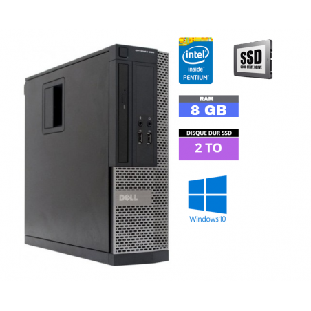 UC DELL OPTIPLEX 390 SFF PENTIUM G630 - Windows 10 - SSD 2 To - Ram 8 Go - N°280408 - GRADE B