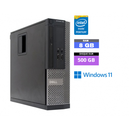 UC DELL OPTIPLEX 390 SFF PENTIUM G630 - Windows 11 - HDD 500 Go - Ram 8 Go - N°280409 - GRADE B
