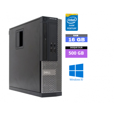 UC DELL OPTIPLEX 390 SFF PENTIUM G630 - Windows 10 - HDD 500 Go - Ram 16 Go - N°280414 - GRADE B