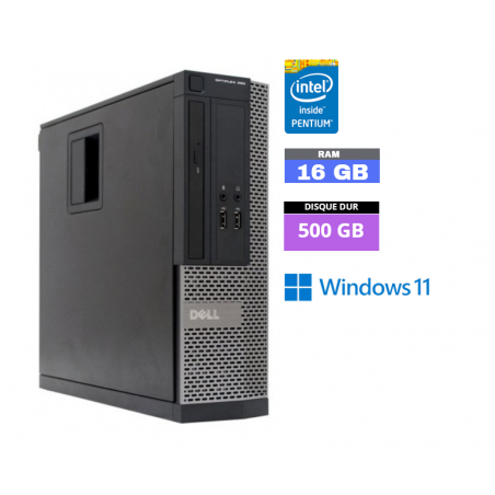 UC DELL OPTIPLEX 390 SFF PENTIUM G630 - Windows 11 - HDD 500 Go - Ram 16 Go - N°280419 - GRADE B